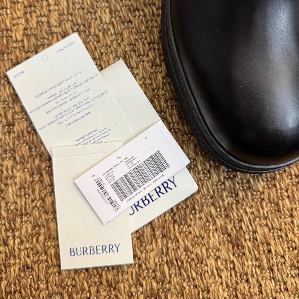 BURBERRY Black Leather Creeper Chelsea Boots - Picture 13 of 16